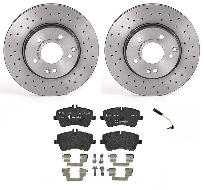 Brembo Brake Pads and Rotors Kit - Front (288mm) (Xtra) (Low-Met)